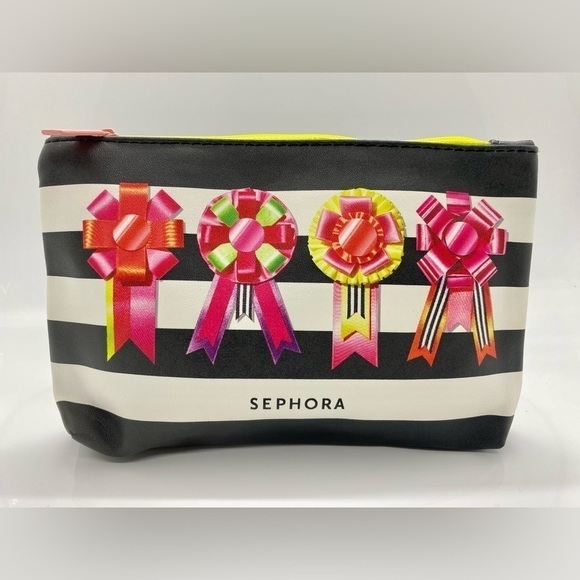 Sephora Lips Bows Makeup Bag Cosmetic Bag Pencil Bag Limited Edition set - Picture 7 of 10